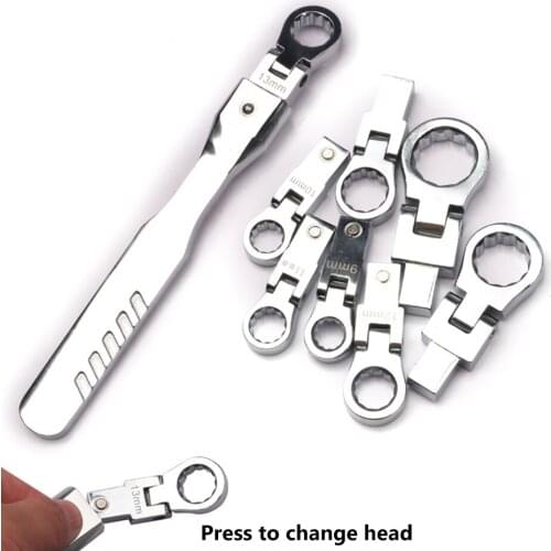 9pcs Multifunctional Detachable Flexible Torque Spanner Shaking Head Rotary Car Repair Tool Set for Automobile