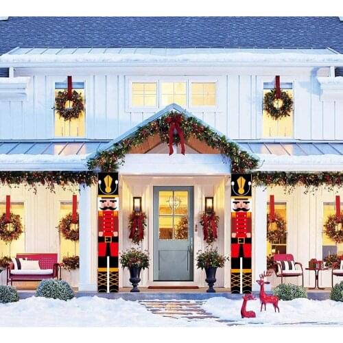 Nutcracker Banners Christmas Decorations For Home Outdoor Xmas Ornaments Front Door Porch Garden Party New Year 2022 Decor