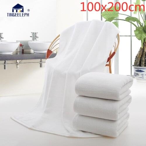 100x200CM White Bath Towels Soft and Absorbent, Premium Quality Perfect for Daily Use 100% Cotton Towel