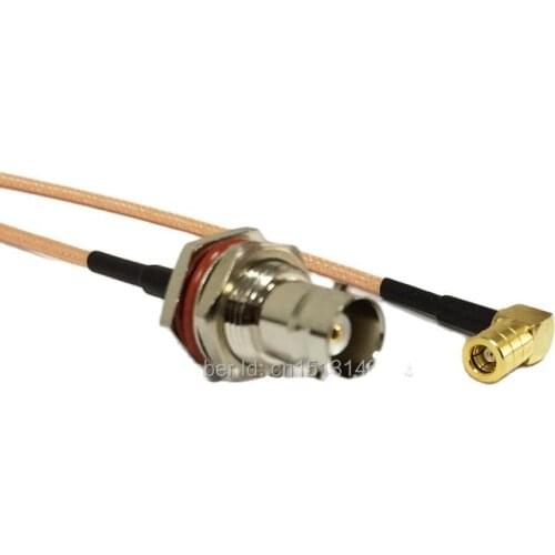 BNC Female Jack nut Switch SMB Female Jack Right Angle jumper cable RG316 Wholesale Fast Ship 15cm/30cm/50cm/100cm