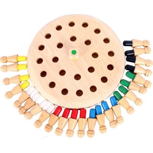 Children Kids Memory Match Stick Chess Wooden Chess Checkers Board Game Family Party Game Puzzle Baby Educational Toys