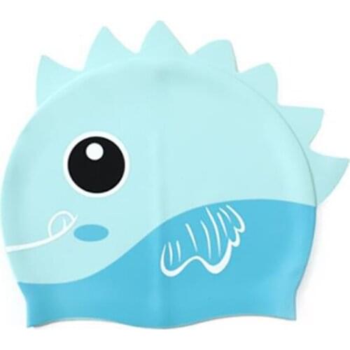 Swimming Pool Cap Children Cartoon Fish Type Waterproof Boys and Girls Ear Plug Protect Diving Hat Kids Swim Caps