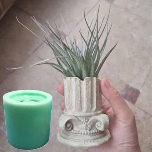 Greek Pillar Flower Pot Resin Silicone Mold Roman Column Plant Pot Concrete Mold N84D