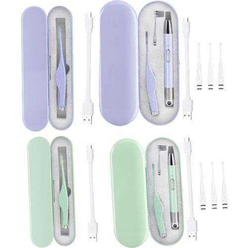 Ear Cleaner Ear Wax Removal Tool Flashlight Earpick Ear Cleaning Earwax Remover Ear Curette Light Spoons