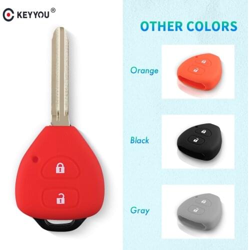 KEYYOU 30pcs 2 Buttons Remote Car Silicone Key Case Fob Cover For Toyota Camry Highlander Corolla Rav4 Hilux Vitz Vios Aqua Land