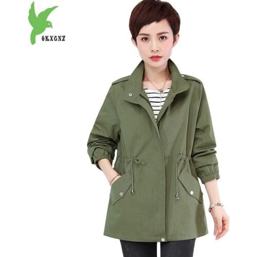 Short Jacket Womens Spring Autumn Plus size Loose Coat Female Casual Top Cotton Outerwear Fashion Windbreaker High quality 2028