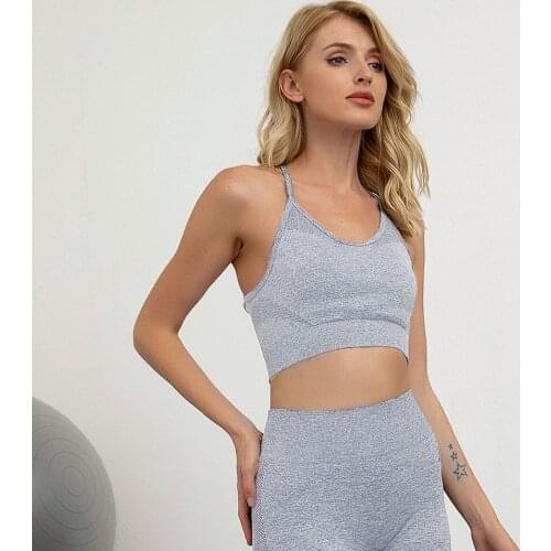 Cross Border Hot New Sports Tight Running Breathable Knitting Seamless Yoga Suit Pants Set