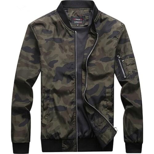 New Autumn Mens Camouflage Jackets Male Coats Camo Bomber Jacket Mens Brand Clothing Outwear Plus Size
