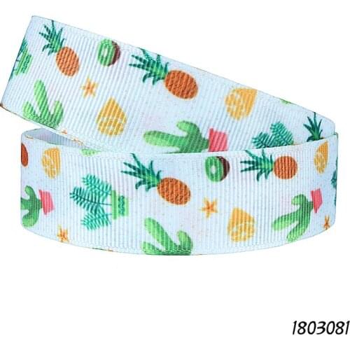 FLRA Ribbon Free shipping pineapple and cactus printed summer ribbon