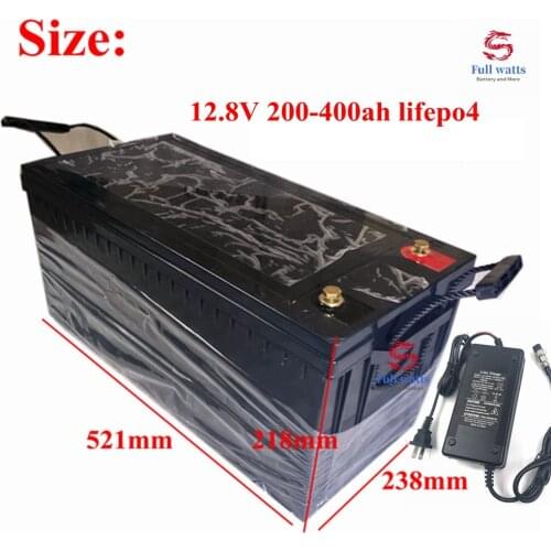 Lifepo4 12V 200AH lithium battery BMS 4S 12.8V 300Ah 400Ah 250Ah for 1800W inverter EV RV Solar energy storage +20A Charger