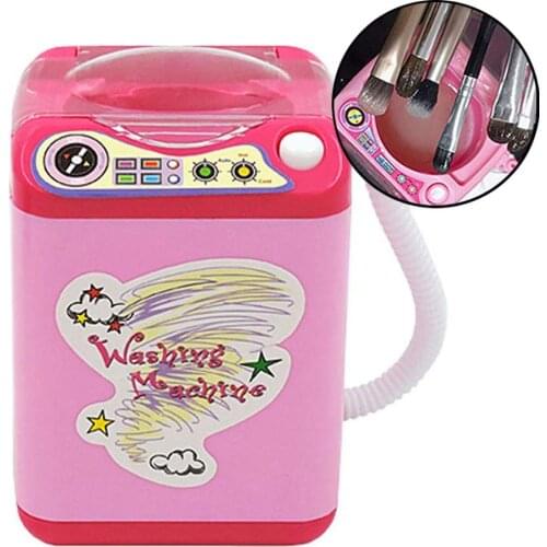 Mini Multifunction Kids Washing Machine Toy Beauty Sponge Brushes Washer Pretend Play Toys For Kids Birthday Gifts