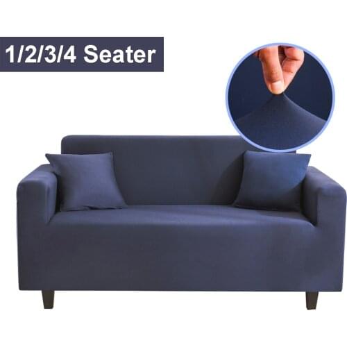 Solid Color Sofa Covers for Living Room Elastic Couch Covers for Sofas Sectional Slipcovers L Shape Sofa Cover 1/2/3/4 Seat