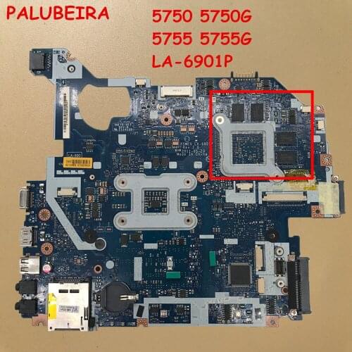 PALUBEIRA P5WE0 LA-6901P With 8 VGA Chipset Laptop Motherboard HM65 For Acer 5750 5750G 5755 5755G MB.RCG02.006 DDR3