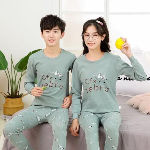 Teens Pajamas Long Sleeve Cotton Clothes Set Winter Pyjamas Kids Nightwear Cartoon Pijama For Girls Homewear Big Boys Sleepwear