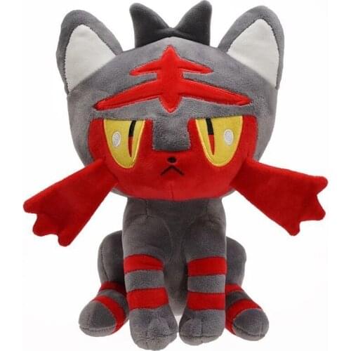 Pokemon Game Anime Series Litten Plush Toy Kawaii Animal Red Cat Soft Stuffed Doll Kids Gift 25cm