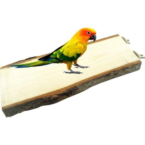 Parrot Pet Bird Chew Toy Wooden Hanging Swing Birdcage Parakeet Cockatiel Cages Parrot station Board Wood Pier Springboard