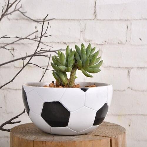 Succulent Plant Pot Decorative Soccer Ball Planter Flowerpot Resin Home Decor Bonsai Planter Containers for Office Store Home