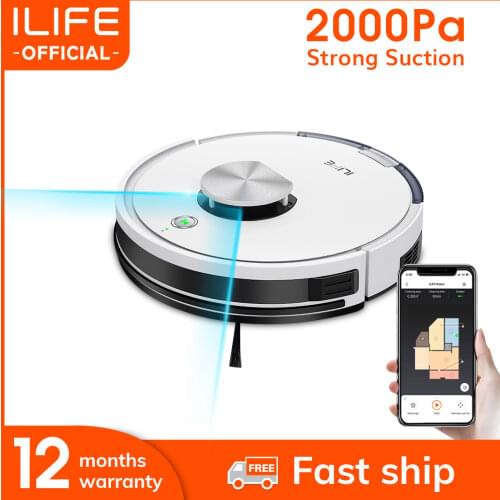 ILIFE L100 Robot Vacuum Cleaner, LDS Laser Navigation, Mop Cellphone WIFI APP Control, 2000Pa Suction,Household Tool Applicance