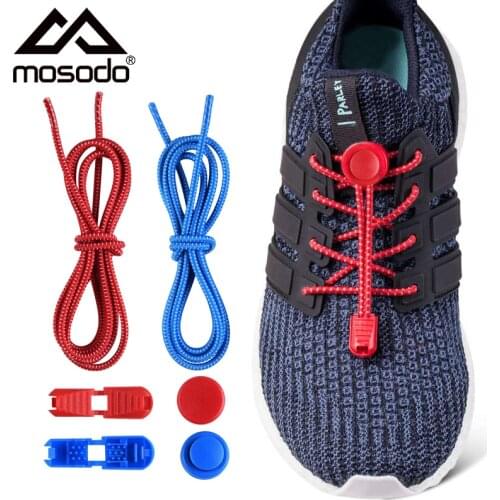 Mosodo Spring Buckle Shoelace Children Safety No Tie Shoelaces White Spot Elastic Adult Sports Laces
