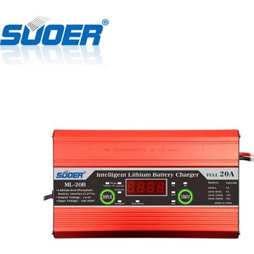 Suoer【 Battery charger 】 AC 220V 20A digital display intelligent lithium battery charger (ML-20B )