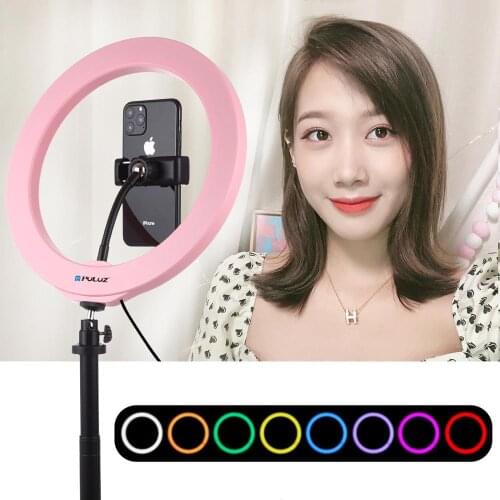 PULUZ 4.7/6.2/10.2 Inch USB RGBW Dimmable LED Ring Light Youtube Vlogging Photography Video Lights Live Broadcast Light