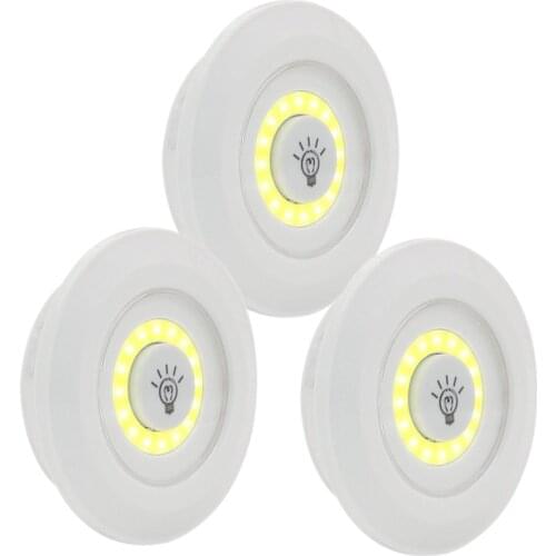 DONWEI 3Pcs Remote LED Tap Light Wall lights Support Dimming Night Light for Wardrobe Cabinet Kitchen Bathroom Hallway Staircase