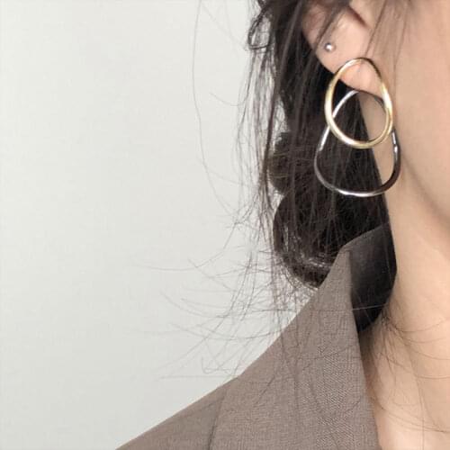 VENTFILLE 925 Sterling Silver Stud Earrings INS Fashion Vintage Elegant Creative Irregular Geometric Party Jewelry