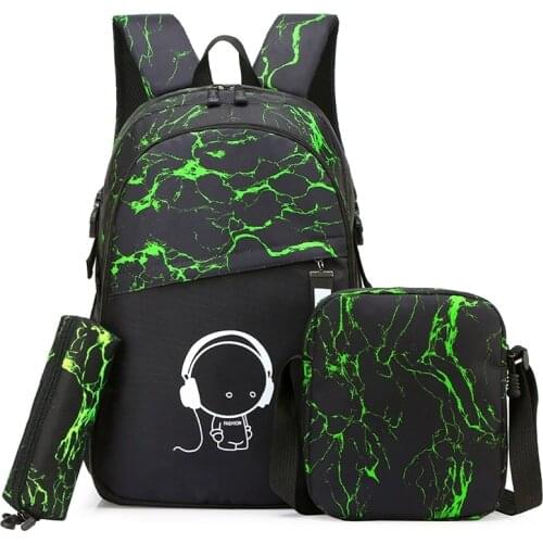 Teenage Boys Oxford Schoolbag Kids Anime Waterproof Backpack For Children Large Capacity Luminous Bagpack Fashion Girls Mochila