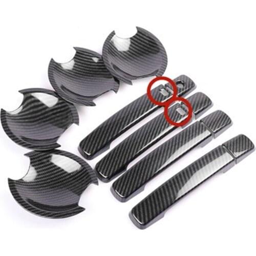 ABS Carbon fiber Door handle Protective covering Cover Trim Car accessories For 2005-2015 Nissan Navara D40 Frontier Car styling