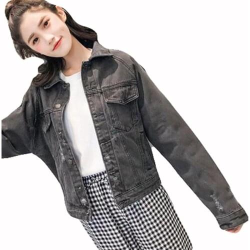 Woman Basic Jacket Spring Antumn Short Denim Jackets Vintage Casual Coat Womens Jacket For OuterWear Jeans Female New Arrival