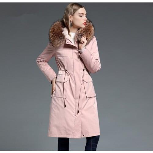 Rabbit Real Fur Rex Parka Long Jacket Winter Coat Women Abrigos Mujer Invierno 2020 2904YY957