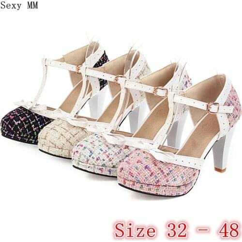 Women High Heel Shoes Platform Pumps Woman High Heels Party Shoes Kitten Heels Small Plus Size 32 33- 40 41 42 43 44 45 46 47 48