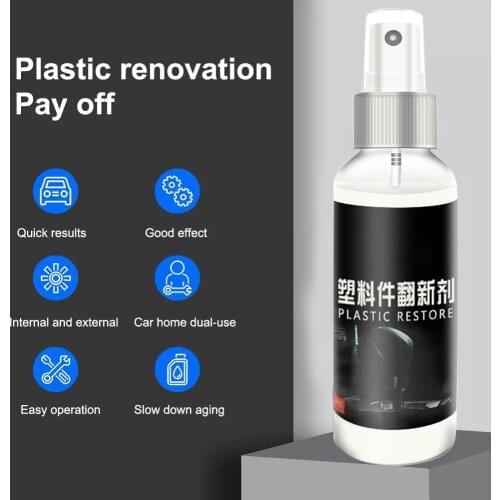 2pcs Auto Plastic Part Restorative agent Interior Wax Retreading Agent Renewed Plastic Car Paint Car Refurbishing Agent Hotsale