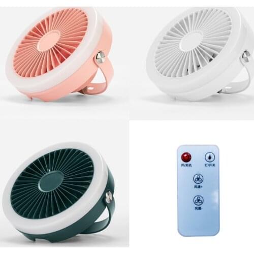 2In1 Camping Lantern with Ceiling Fan 4000mAh USB Rechargeable Remote Control 3 Gears Hanging Ceiling Fan with LED Light U1JE