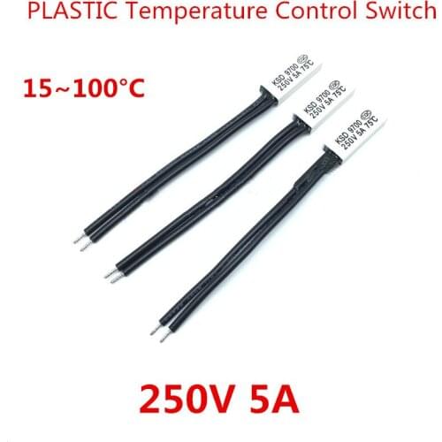 20PCS KSD9700 5A 250V 15Degrees-100DegreesTemperature Control Switch PLASTIC Normal Closed/Open