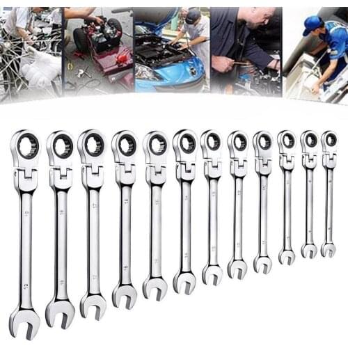 2019 New 6-32mm 180 Rotating Flexible Ratchet Spanner Combination Head Wrench Ratchet Wrench Adjustable Hand Tools For Car