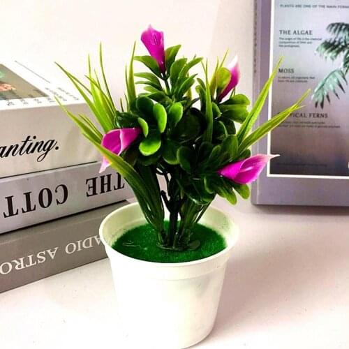 2021 Artificial Flower Plant Potted Bonsai Garden Decorative Fake Flower Home Table Party Room Decoration Accessories