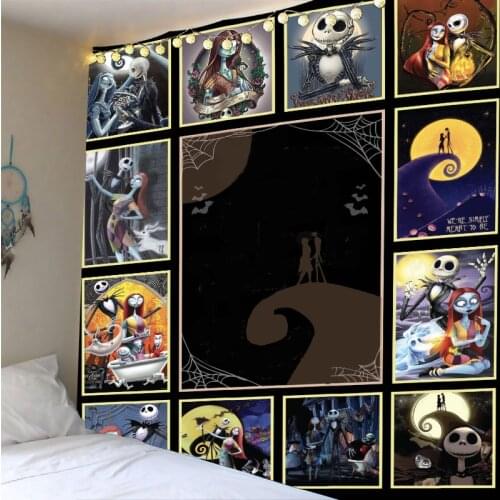 3D Skull Sugar Tapestry Wall Hanging for Wall Decoration Polyester Carpet Boho Bedspread Multiple sizes Home Decorations