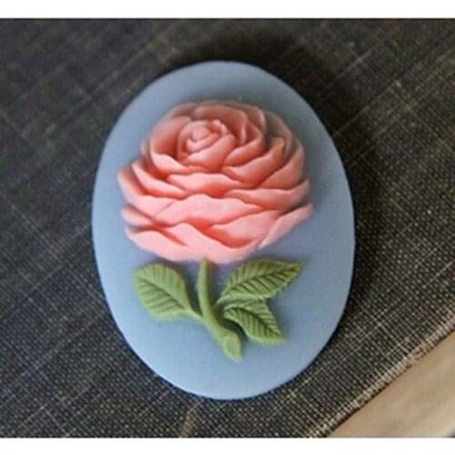 3D rose with leaves shape silicone mold Handmade Soap resin Clay craft mold DIY decoration tools sugar craft tools flower mold