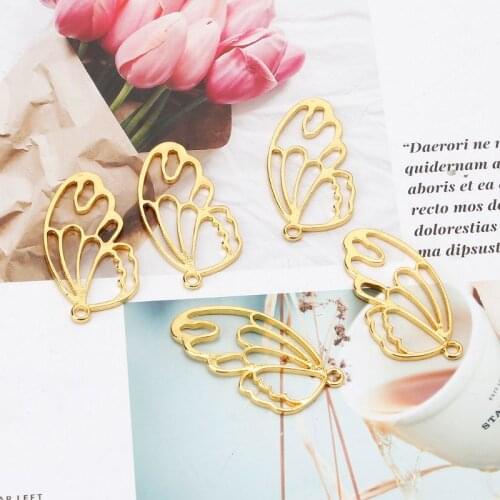 5Pcs Feather Resin Frames Open Bezels Setting Blank Pendant Jewelry Making F3MF