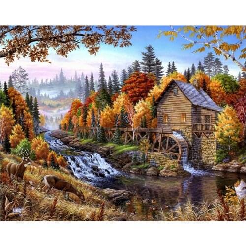 DIY Diamond Embroidery Landscape Patterns Rhinestone Handmade Kits Diamond Painting Cross Stitch Mosaic Home Decoration