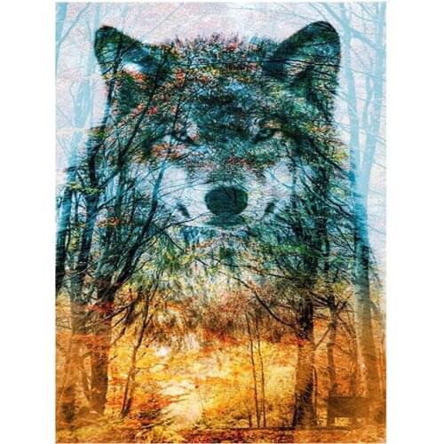 Full diamond painting forest wolf embroidery mosaic stickers scenery diamond dotz rhinestone picture puzzle drawing wall decor