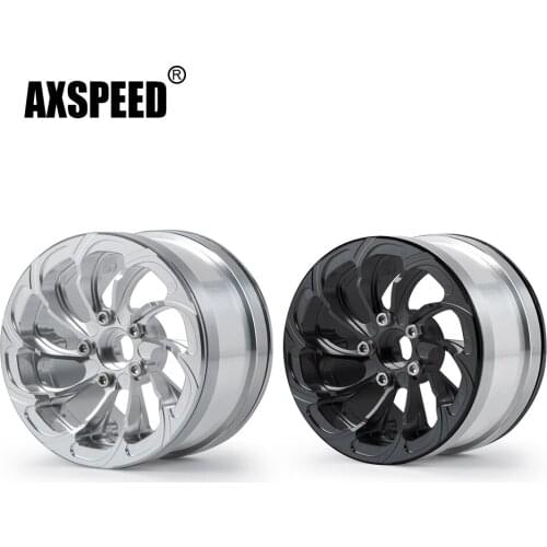 AXSPEED 4pcs/set 2.2 inch Metal Beadlock Wheel Rims for 1/10 Scale AXIAL SCX10 D90 CC01 TRX4 RC Crawler