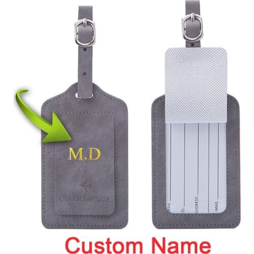 Custom Gold Name Luggage Tag Travel Accessories Women Men Portable Label Suitcase ID Address Holder Letter Baggage Boarding Gift