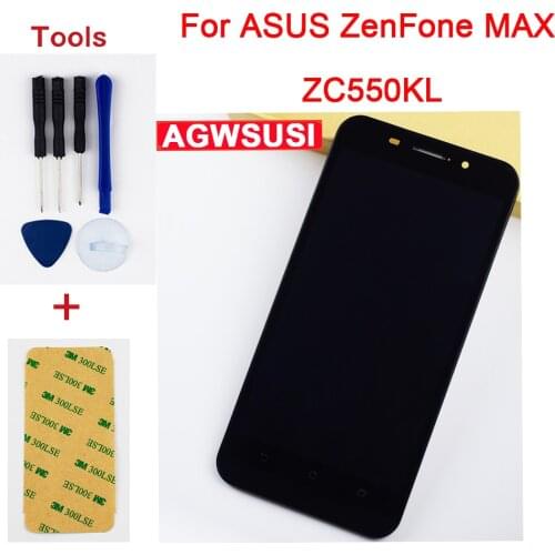 For ASUS ZenFone MAX ZC550KL Z010DA Touch Screen Digitizer Sensor Glass + LCD Display Module Panel Assembly + Frame