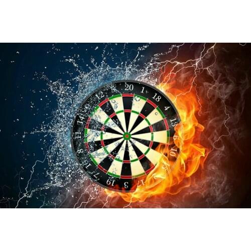 Elements Darts Game Dart Board Flame Water dartboard backdrop High quality Computer print wall background