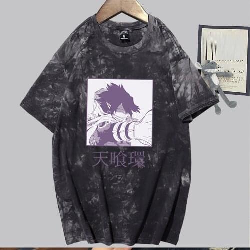 Anime Tie Dye T-shirt My Hero Academia Funny T Shirt Women Men Amajiki Tamaki Hip Hop Top Tees