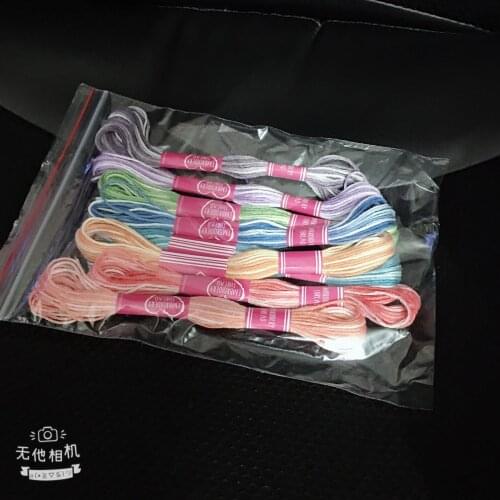 8 Colors per set Variegated 6 strands 8 meters per skein Color Variation Cotton Embroidery Floss Overdyed Cross stitch Thread 4