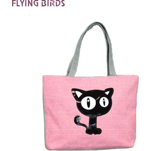 FLYING BIRDS carton printing canvas bag women handbag womens bags shoulder bag high quality fashion pouch bucket bags A7703