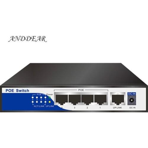HY 10/100mbps rj45 switch poe 802.3af 4 port supply power 15.5w for ip cameras nvr ip phone wifi access point 4 port poe switch